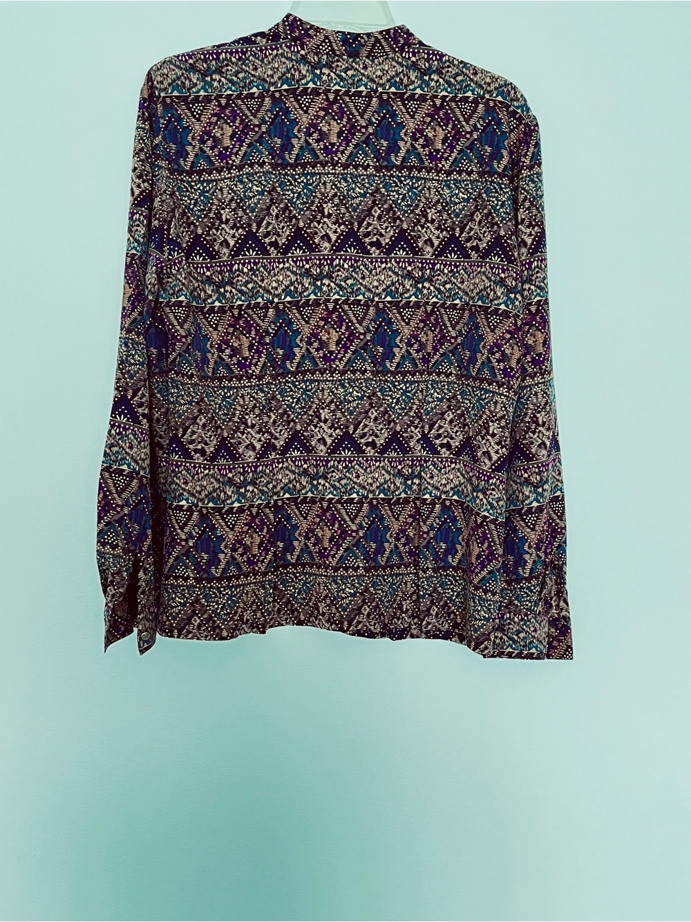 Dana Buchman Silk Multicolor Long-Sleeve Botton up Shirt Size 6 - Picture 10 of 11